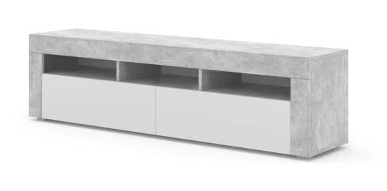 Homlando TV stolek MORENO 160 cm světlý beton / bílá mat