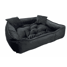 BB-Shop Exkluzivní černý prošívaný velurový pelech 130 × 110 cm