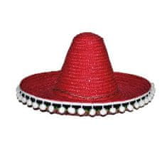 funny fashion Mexické sombrero červené 50cm