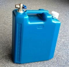 Plastový kanystr na vodu s kovovým kohoutkem modrý, objem 10 litrů