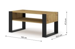 Homlando Konferenční stolek MONDI 100 x 50 cm řemeslný dub
