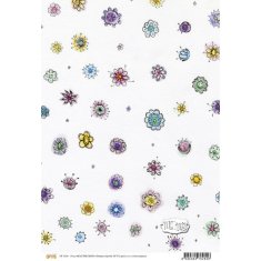Optys 7628 - Papír A4 jednostranný, 170 g, violet flowers - 8 balení