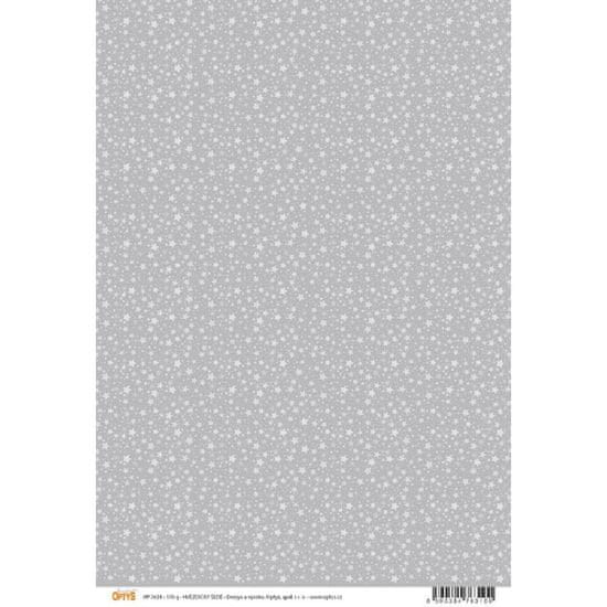 Optys 7631 - Papír A4 jednostranný, 170 g, hvězdičky šedé - 8 balení