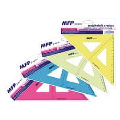MFP Pravítko trojúhelník s ryskou barevný - 7 balení