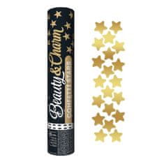 Vystřelovací konfety 30 cm - zlaté hvězdy - 2 balení