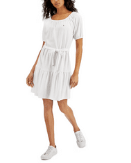 Tommy Hilfiger Dámské letní šaty Tiered bílé S