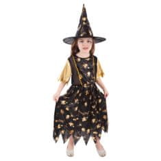 Rappa Dětský kostým čarodějnice černo-zlatá (M)