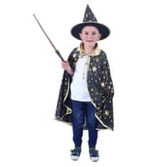 Rappa Dětský plášť černý s kloboukem čarodějnice