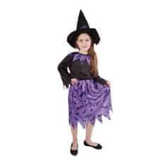 Rappa Dětský kostým čarodějnice s netopýry a kloboukem (M)