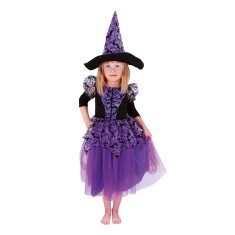 Rappa Dětský kostým čarodějnice fialová (M)