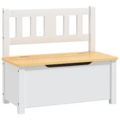 Vidaxl Dětská úložná lavice bílá a béžová 60 x 30 x 55 cm MDF