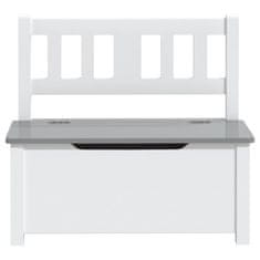 Vidaxl Dětská úložná lavice bílá a šedá 60 x 30 x 55 cm MDF