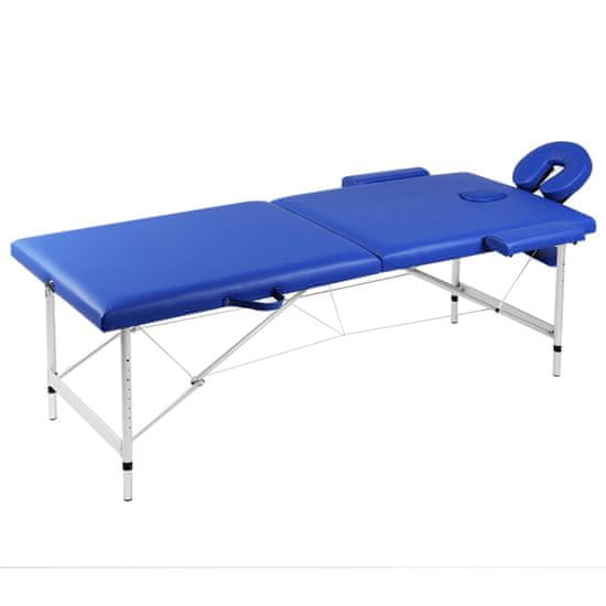 Petromila Modrý skládací masážní stůl se 2 zónami a hliníkovým rámem