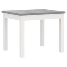 shumee 4dílná sada dětského stolu a židlí bílá a šedá MDF