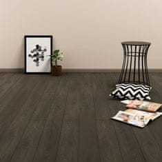 Greatstore Samolepící podlahová prkna 4,46 m2 3 mm PVC tmavě hnědá