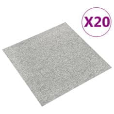 Vidaxl Kobercové podlahové dlaždice 20 ks 5 m2 50 x 50 cm světle šedé