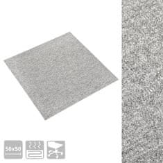 shumee Kobercové podlahové dlaždice 20 ks 5 m2 50 x 50 cm světle šedé