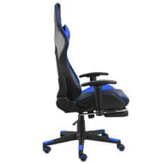 Greatstore Otočná herní židle s podnožkou modrá PVC