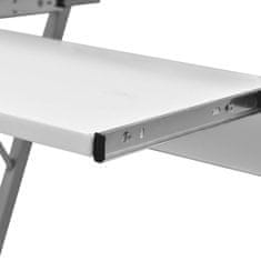 Greatstore Kompaktní počítačový stůl s vysouvací deskou na klávesnici bílý