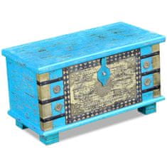 Petromila Úložná truhla modrá z mangovníkového dřeva 80x40x45 cm