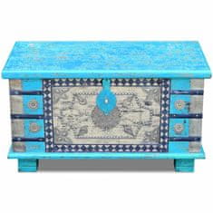 Petromila Úložná truhla modrá z mangovníkového dřeva 80x40x45 cm