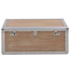 Petromila Úložný box z masivního jedlového dřeva 91 x 52 x 40 cm hnědý