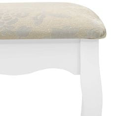 Greatstore Toaletní stolek se stoličkou bílý 75 x 69 x 140 cm pavlovnia