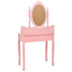 Greatstore Toaletní stolek se stoličkou růžový 75 x 69 x 140 cm pavlovnia