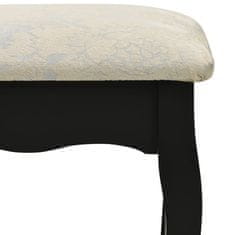 Greatstore Toaletní stolek se stoličkou černý 80 x 69 x 141 cm pavlovnia