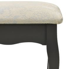 Greatstore Toaletní stolek se stoličkou šedý 80 x 69 x 141 cm pavlovnia