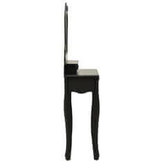 Greatstore Toaletní stolek se stoličkou černý 50 x 59 x 136 cm pavlovnia