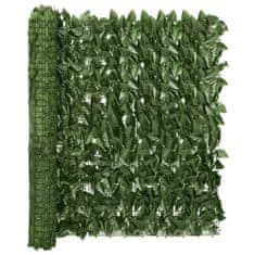 Vidaxl Balkónová zástěna s tmavě zelenými listy 300 x 100 cm