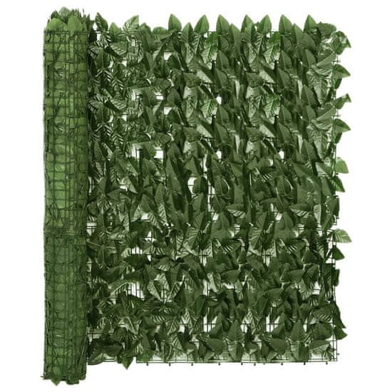 Vidaxl Balkónová zástěna s tmavě zelenými listy 500 x 100 cm
