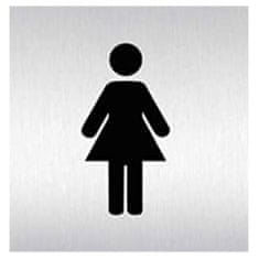 Walteco Znak rozlišovací "WC-ženy", 60 x 60 mm, samolepící, nerez