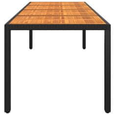 Greatstore Zahradní stůl 250x100x75 cm akáciové dřevo a polyratan černý