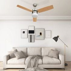 Petromila Stropní ventilátor světlo a dálkový ovladač 108 cm světle hnědý