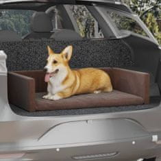Greatstore Pelíšek pro psy do kufru auta hnědý 110 x 70 cm lněný vzhled