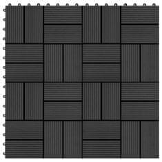 Petromila 22 ks terasové dlaždice 30 x 30 cm 2 m² WPC černé
