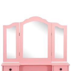 Greatstore Toaletní stolek se stoličkou růžový 80 x 69 x 141 cm pavlovnia