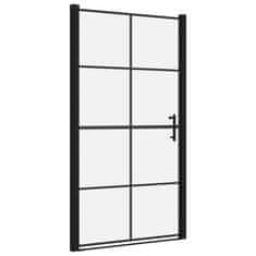 Vidaxl Sprchové dveře tvrzené sklo 100 x 178 cm černé