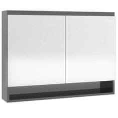 Greatstore Koupelnová skříňka se zrcadlem 80 x 15 x 60 cm MDF zářivě šedá