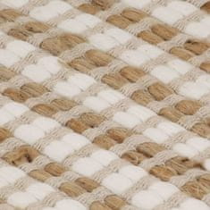 Vidaxl Ručně tkaný kusový koberec z juty 120 x 180 cm přírodní a bílý
