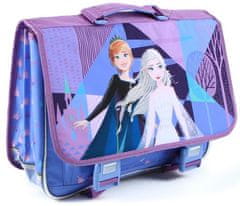 CurePink Dětská školní aktovka Disney|Frozen|Ledové království: Anna & Elsa (objem 18 litrů|41 x 30 x 15 cm) fialový polyester