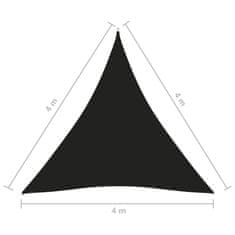 Vidaxl Stínící plachta oxfordská látka trojúhelníková 4x4x4 m černá