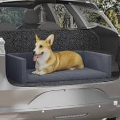 Greatstore Pelíšek pro psy do kufru auta šedý 110 x 70 cm lněný vzhled