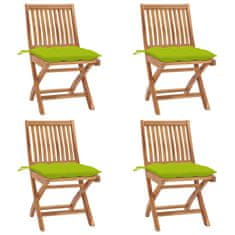 Vidaxl Skládací zahradní židle s poduškami 4 ks masivní teak