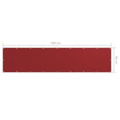 Vidaxl Balkónová zástěna červená 90 x 400 cm oxfordská látka