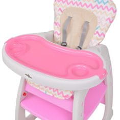 shumee Rozkládací jídelní židlička 3 v 1 se stolkem, růžová