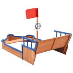 Vidaxl Pískoviště pirátská loď jedlové dřevo 190 x 94,5 x 101 cm