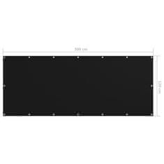 Vidaxl Balkónová zástěna černá 120 x 300 cm oxfordská látka